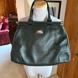 VARRIALE Green Kelly Style Leather Handbag Purse